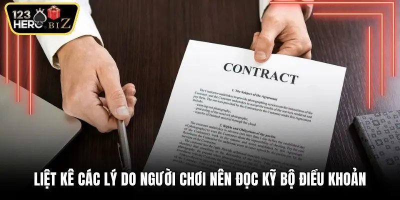 Liệt kê các lý do người chơi nên đọc kỹ bộ điều khoản