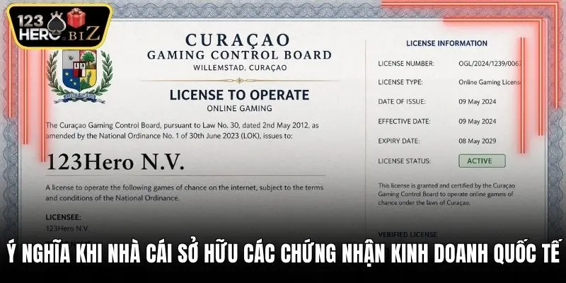 Ý nghĩa khi nhà cái sở hữu các chứng nhận kinh doanh quốc tế